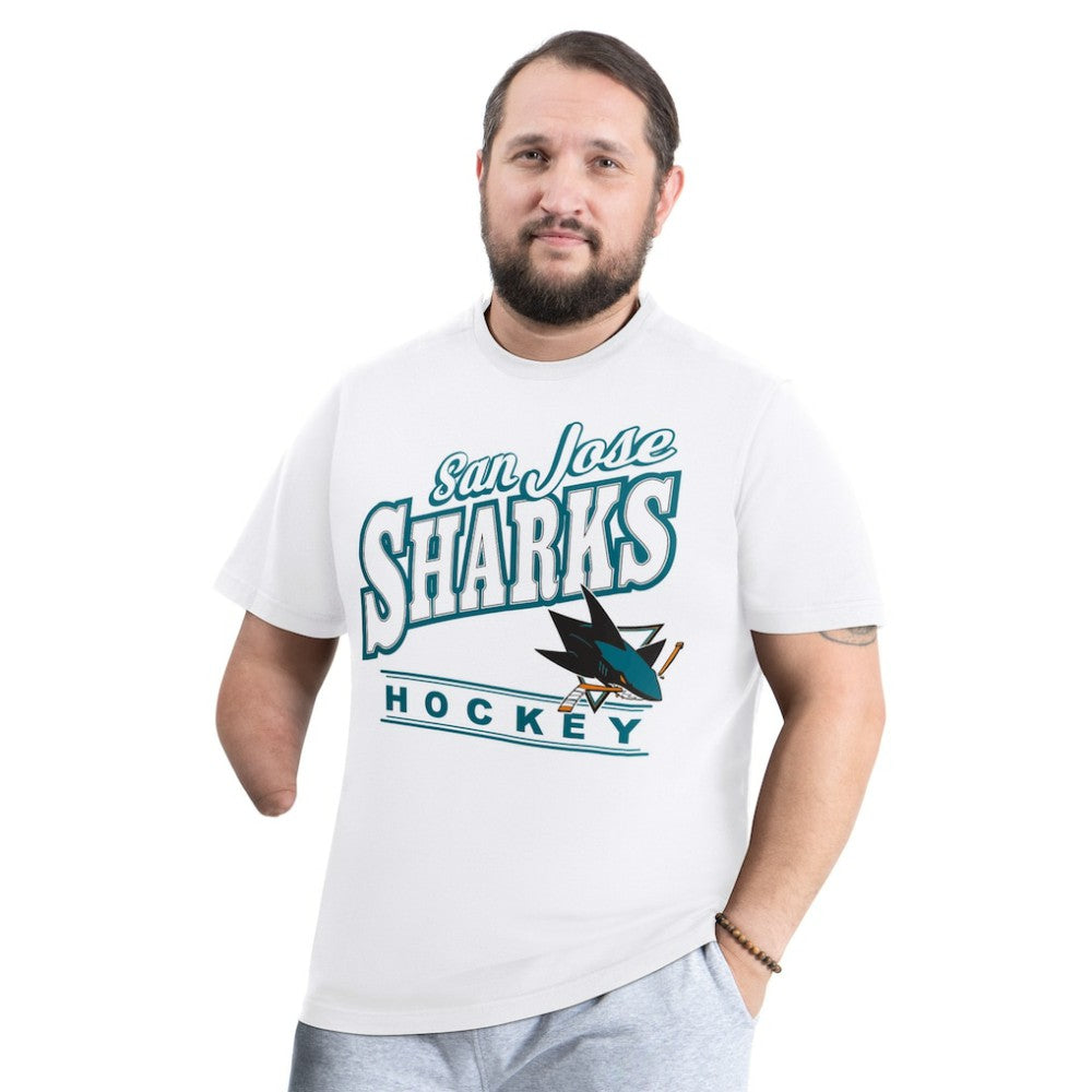 San Jose Sharks G-III Sports by Carl Banks Adaptive Headliner T-Shirt - White - NHL