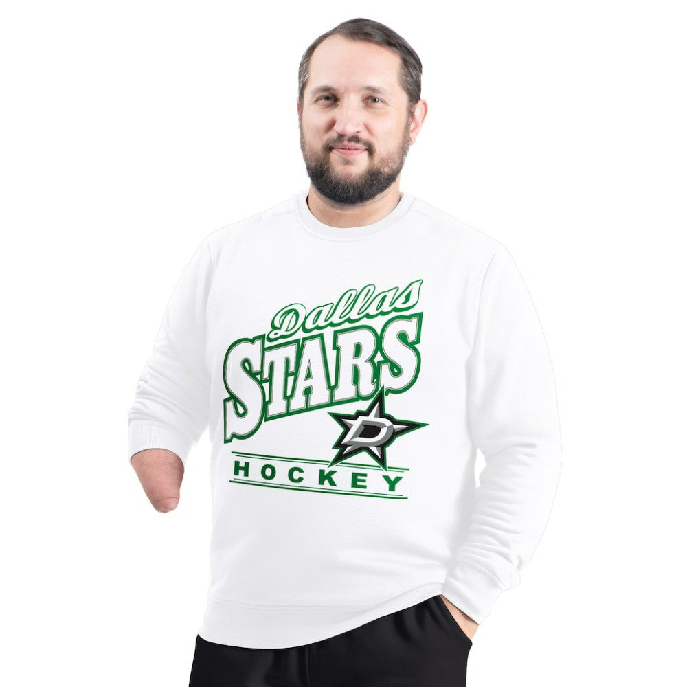 Dallas Stars G-III Sports by Carl Banks Adaptive Headliner Fleece Sweatshirt - White - NHL