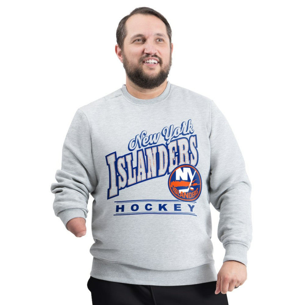 New York Islanders G-III Sports by Carl Banks Adaptive Headliner Fleece Sweatshirt - Gray - NHL