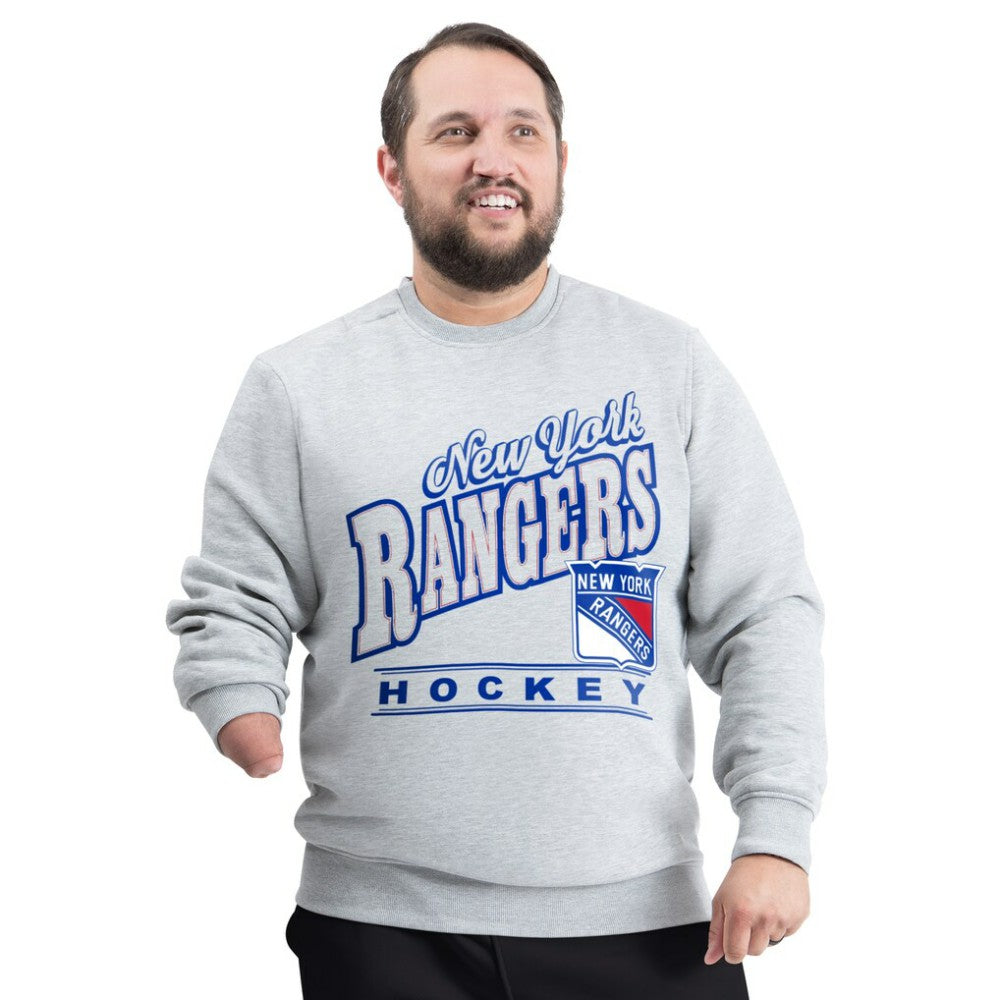 New York Rangers G-III Sports by Carl Banks Adaptive Headliner Fleece Sweatshirt - Gray - NHL