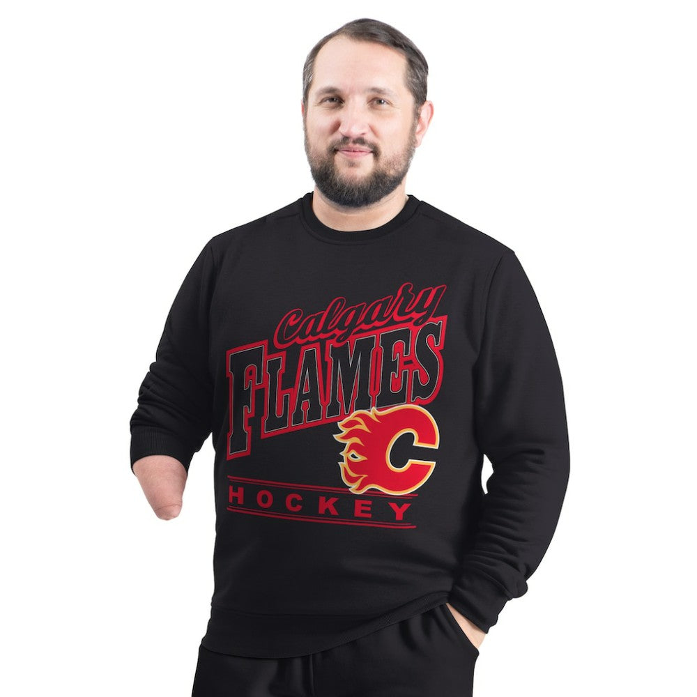 Calgary Flames G-III Sports by Carl Banks Adaptive Headliner Fleece Sweatshirt - Black - NHL