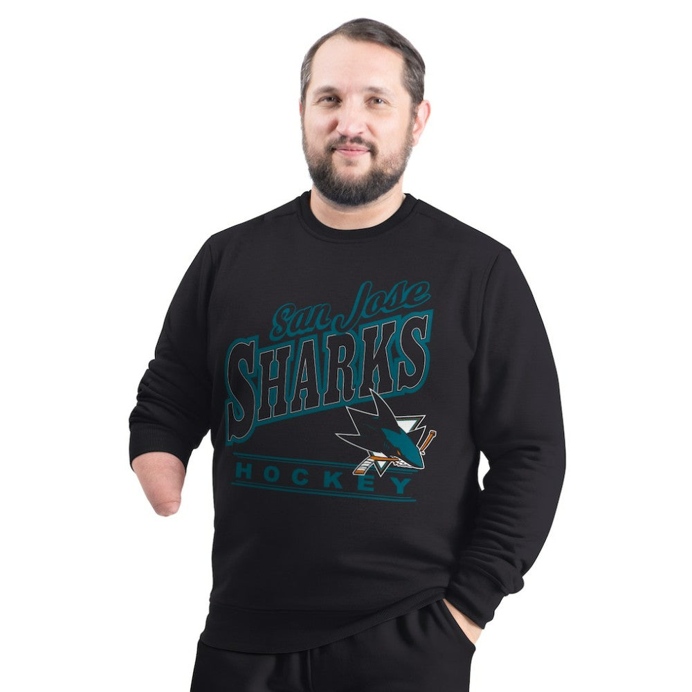 San Jose Sharks G-III Sports by Carl Banks Adaptive Headliner Fleece Sweatshirt - Black - NHL