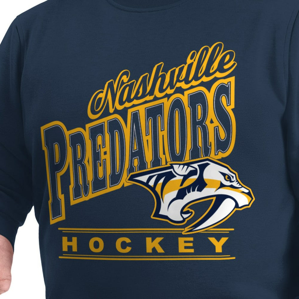 Nashville Predators G-III Sports by Carl Banks Adaptive Headliner Fleece Sweatshirt - Navy - NHL