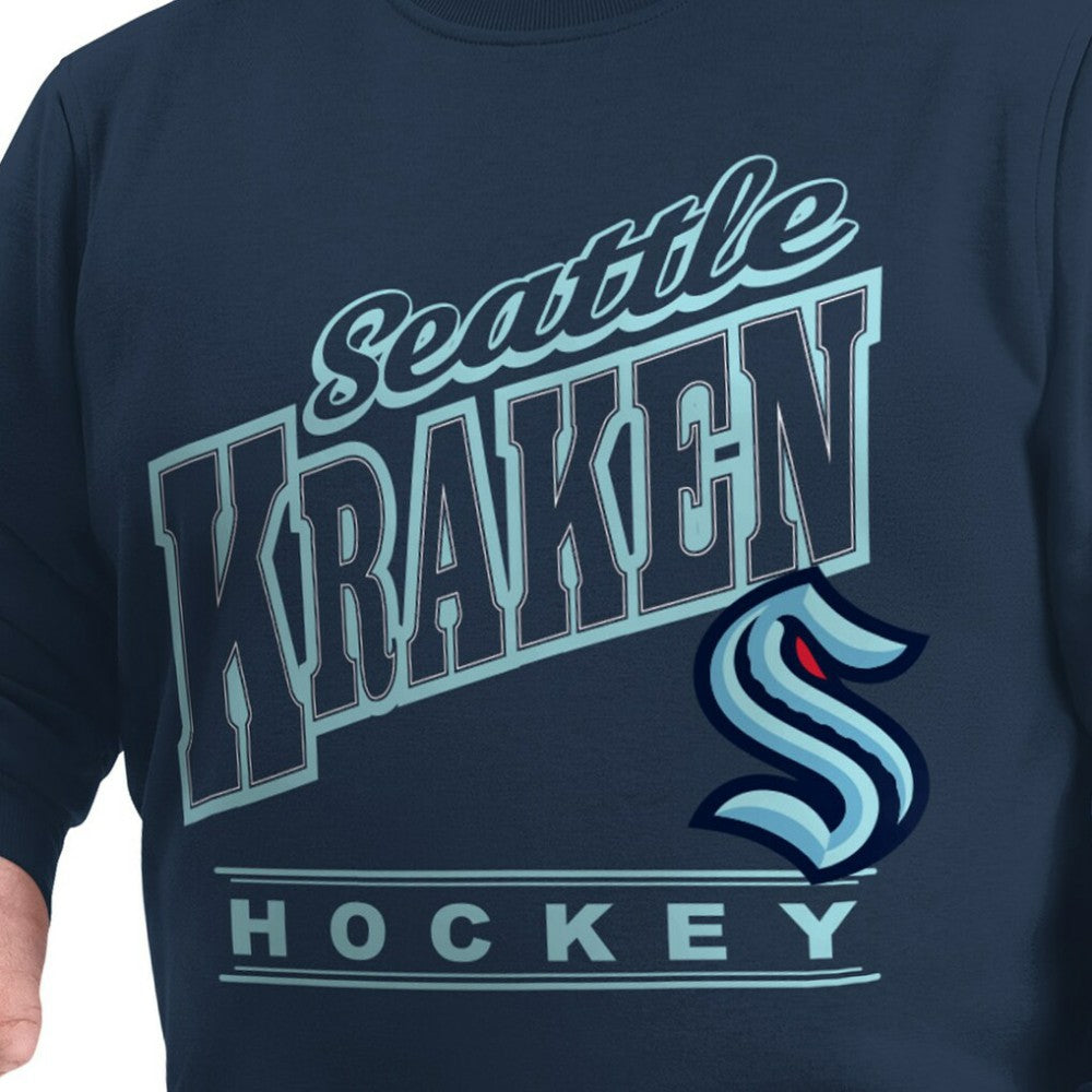 Seattle Kraken G-III Sports by Carl Banks Adaptive Headliner Fleece Sweatshirt - Deep Sea Blue - NHL
