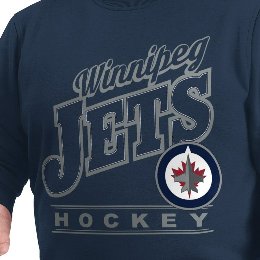 Winnipeg Jets G-III Sports by Carl Banks Adaptive Headliner Fleece Sweatshirt - Navy - NHL