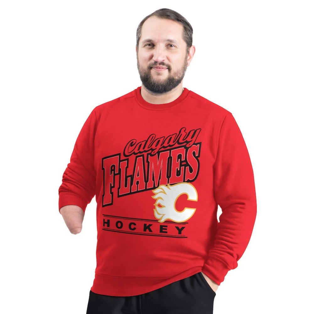Calgary Flames G-III Sports by Carl Banks Adaptive Headliner Fleece Sweatshirt - Red - NHL