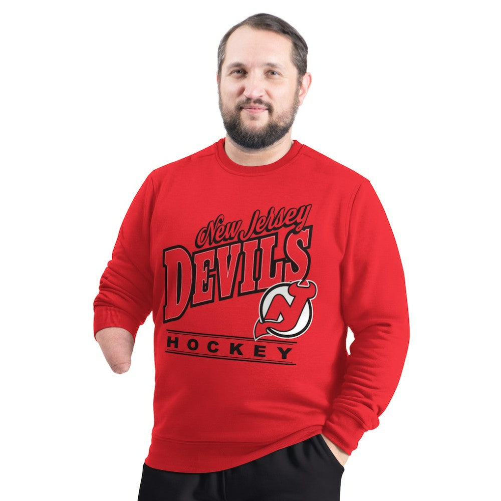 New Jersey Devils G-III Sports by Carl Banks Adaptive Headliner Fleece Sweatshirt - Red - NHL