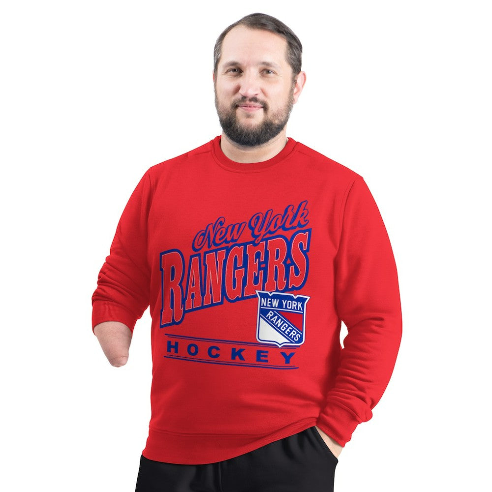 New York Rangers G-III Sports by Carl Banks Adaptive Headliner Fleece Sweatshirt - Red - NHL