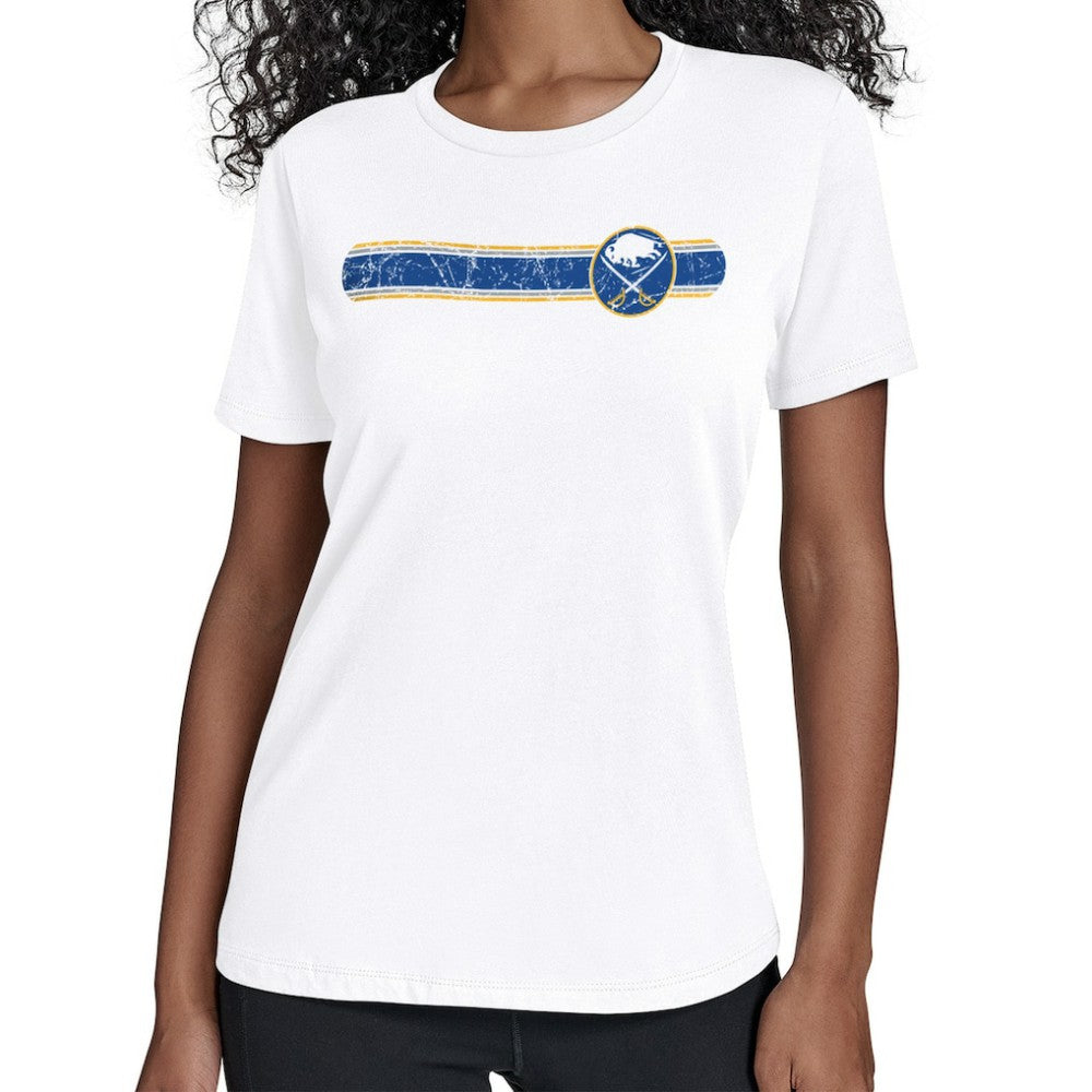 Buffalo Sabres Starter Women's Team Stripe T-Shirt - White - NHL