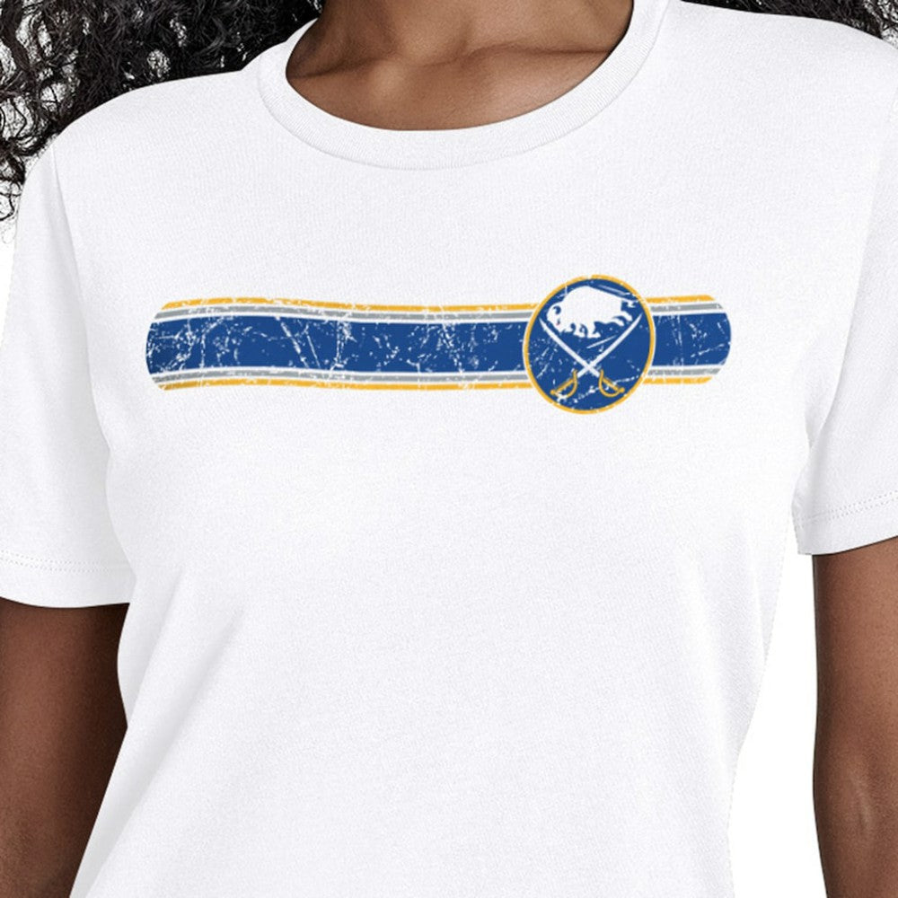 Buffalo Sabres Starter Women's Team Stripe T-Shirt - White - NHL