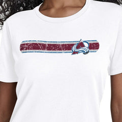 Colorado Avalanche Starter Women's Team Stripe T-Shirt - White - NHL