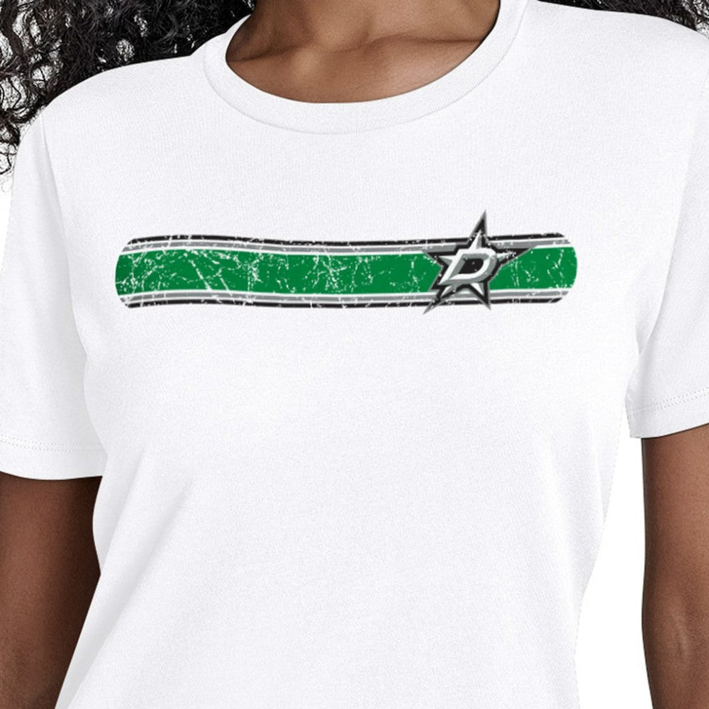 Dallas Stars Starter Women's Team Stripe T-Shirt - White - NHL