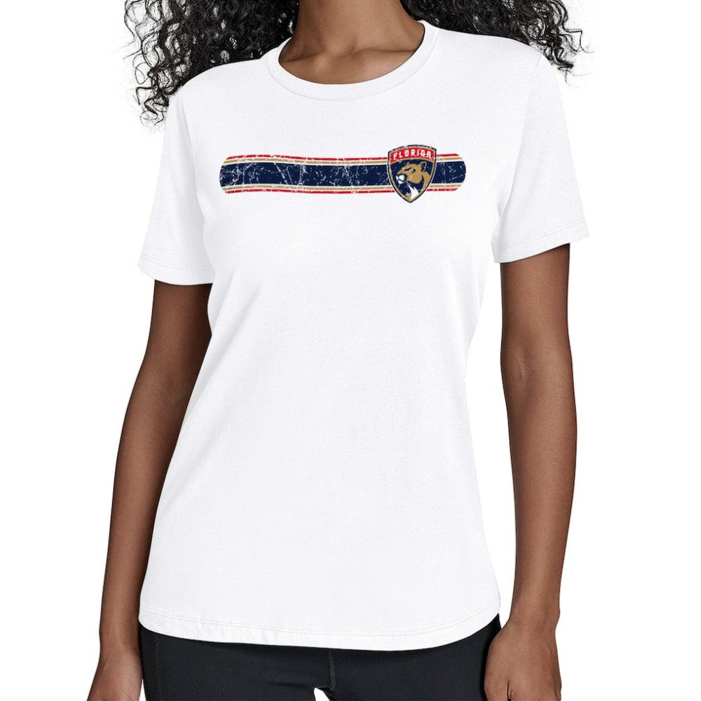 Florida Panthers Starter Women's Team Stripe T-Shirt - White - NHL