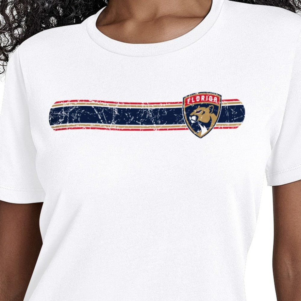 Florida Panthers Starter Women's Team Stripe T-Shirt - White - NHL