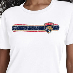 Florida Panthers Starter Women's Team Stripe T-Shirt - White - NHL
