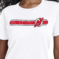 New Jersey Devils Starter Women's Team Stripe T-Shirt - White - NHL