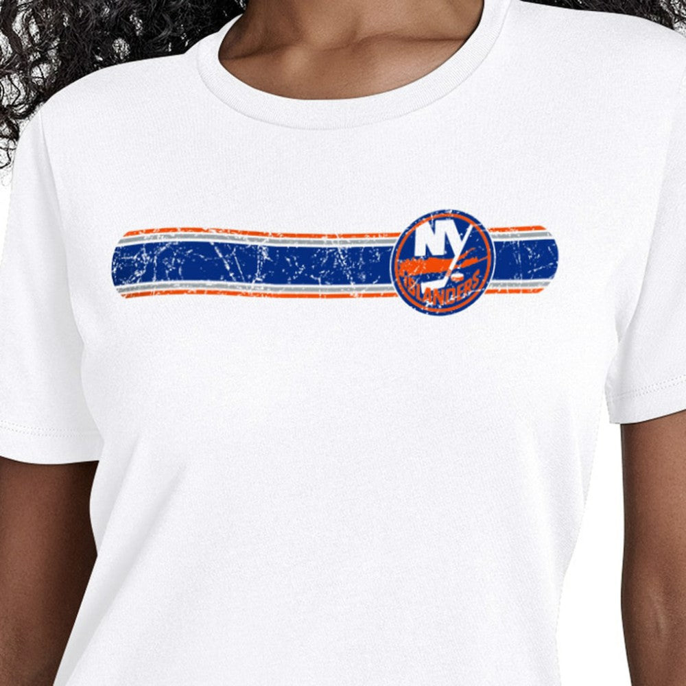 New York Islanders Starter Women's Team Stripe T-Shirt - White - NHL
