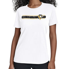 Pittsburgh Penguins Starter Women's Team Stripe T-Shirt - White - NHL