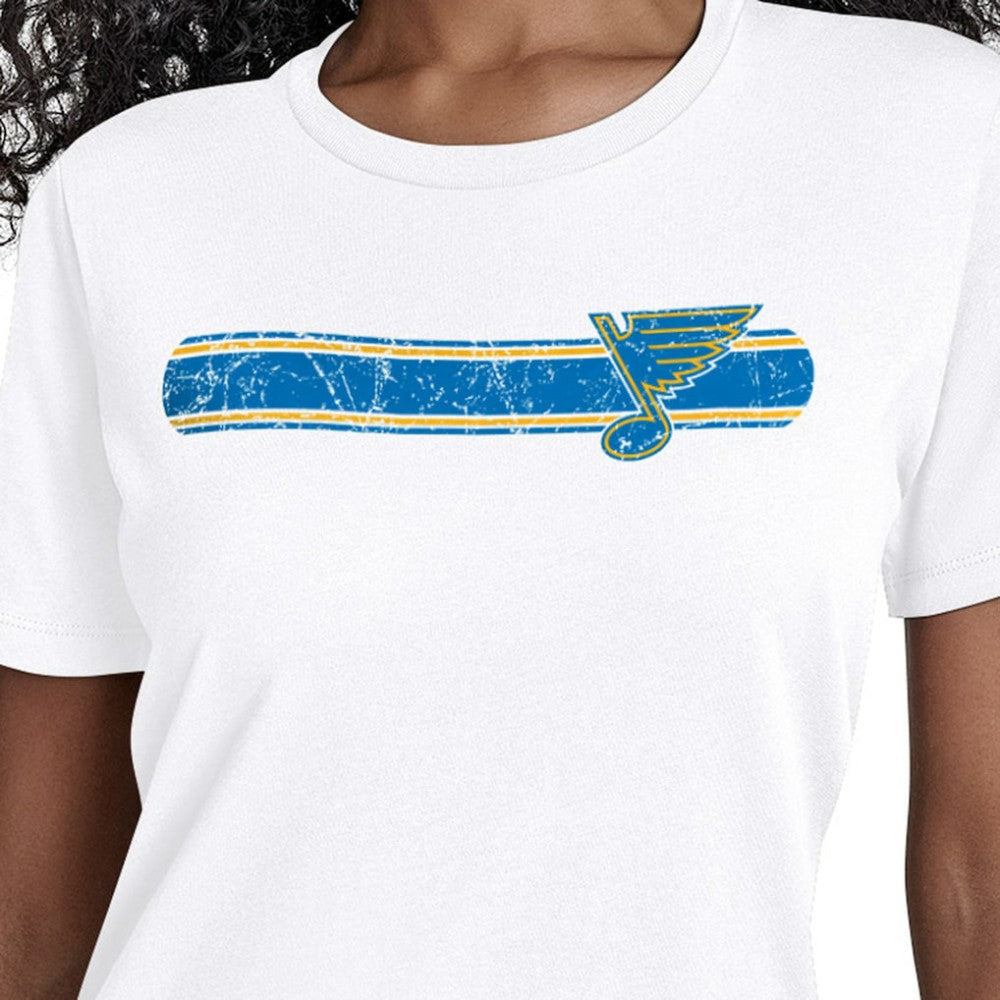 St. Louis Blues Starter Women's Team Stripe T-Shirt - White - NHL