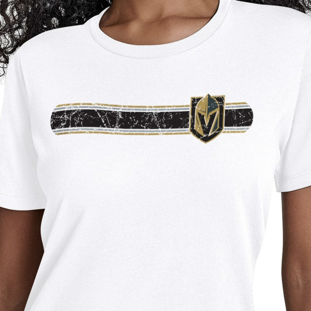 Vegas Golden Knights Starter Women's Team Stripe T-Shirt - White - NHL