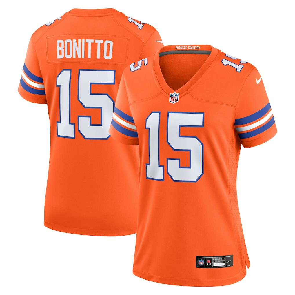 Nik Bonitto Denver Broncos Women's Alternate 2 Mile High Collection 1977 Throwback Game Jersey Orange | Nike for Sale