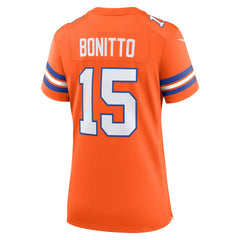 Nik Bonitto Denver Broncos Women's Alternate 2 Mile High Collection 1977 Throwback Game Jersey Orange | Nike for Sale