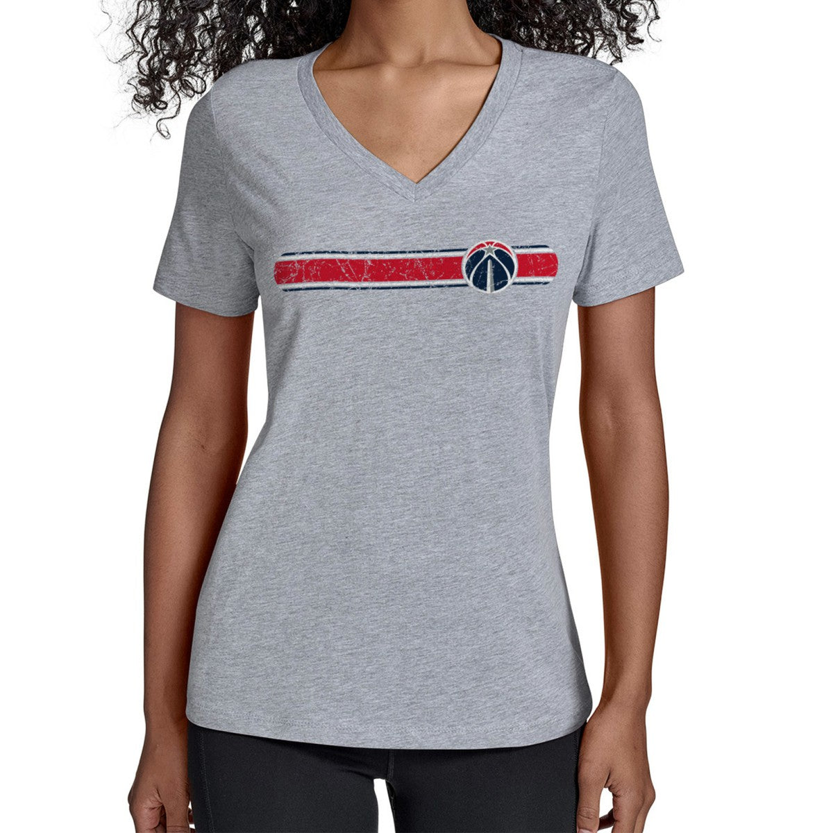 Washington Wizards Starter Women's Team Stripe V-Neck T-Shirt Gray - NBA