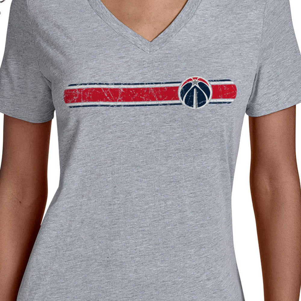 Washington Wizards Starter Women's Team Stripe V-Neck T-Shirt Gray - NBA