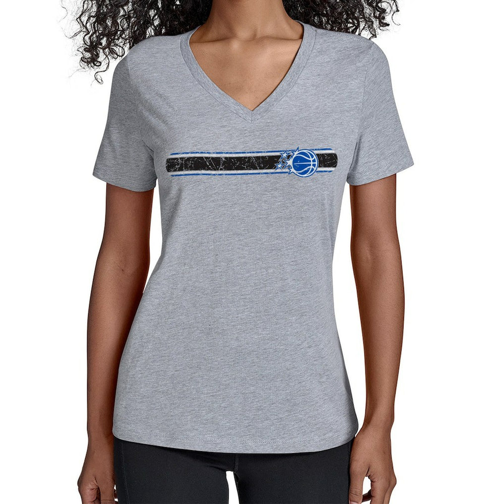 Orlando Magic Starter Women's Team Stripe V-Neck T-Shirt Gray - NBA