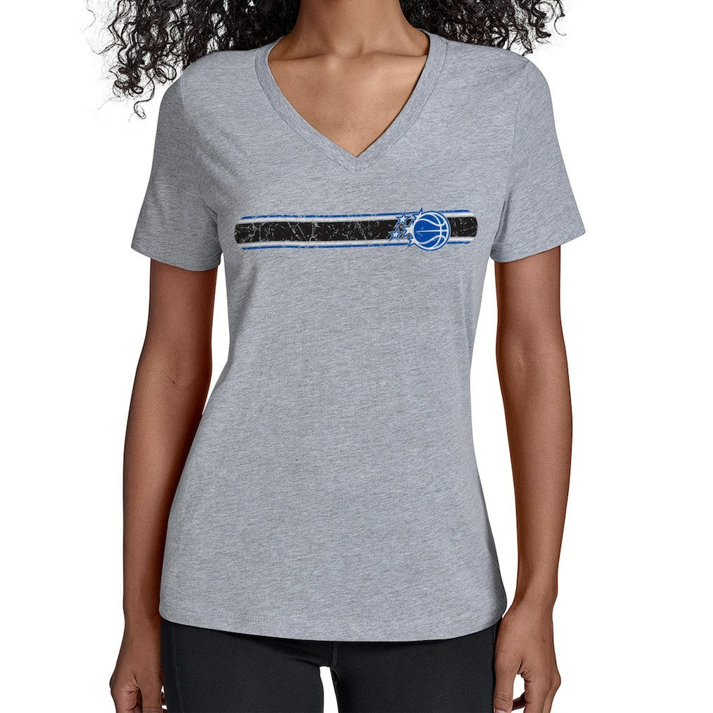 Orlando Magic Starter Women's Team Stripe V-Neck T-Shirt Gray - NBA
