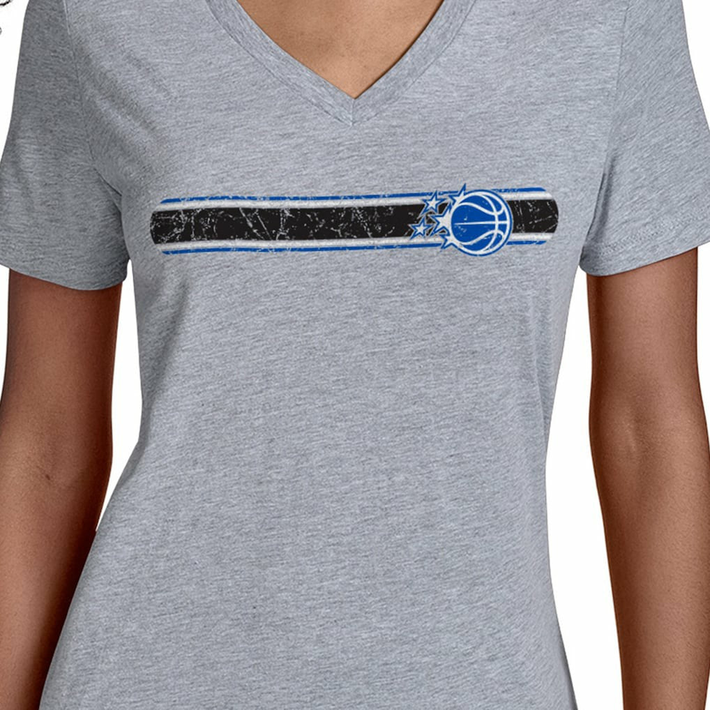 Orlando Magic Starter Women's Team Stripe V-Neck T-Shirt Gray - NBA