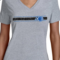 Orlando Magic Starter Women's Team Stripe V-Neck T-Shirt Gray - NBA