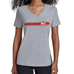 Atlanta Hawks Starter Women's Team Stripe V-Neck T-Shirt Gray - NBA