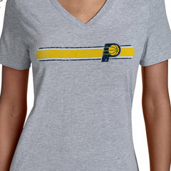 Indiana Pacers Starter Women's Team Stripe V-Neck T-Shirt Gray - NBA
