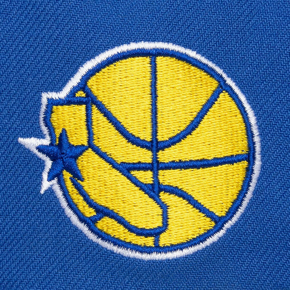 Golden State Warriors Hardwood Classics Old School Stacked Text Snapback Hat Royal - NBA