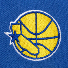 Golden State Warriors Hardwood Classics Old School Stacked Text Snapback Hat Royal - NBA