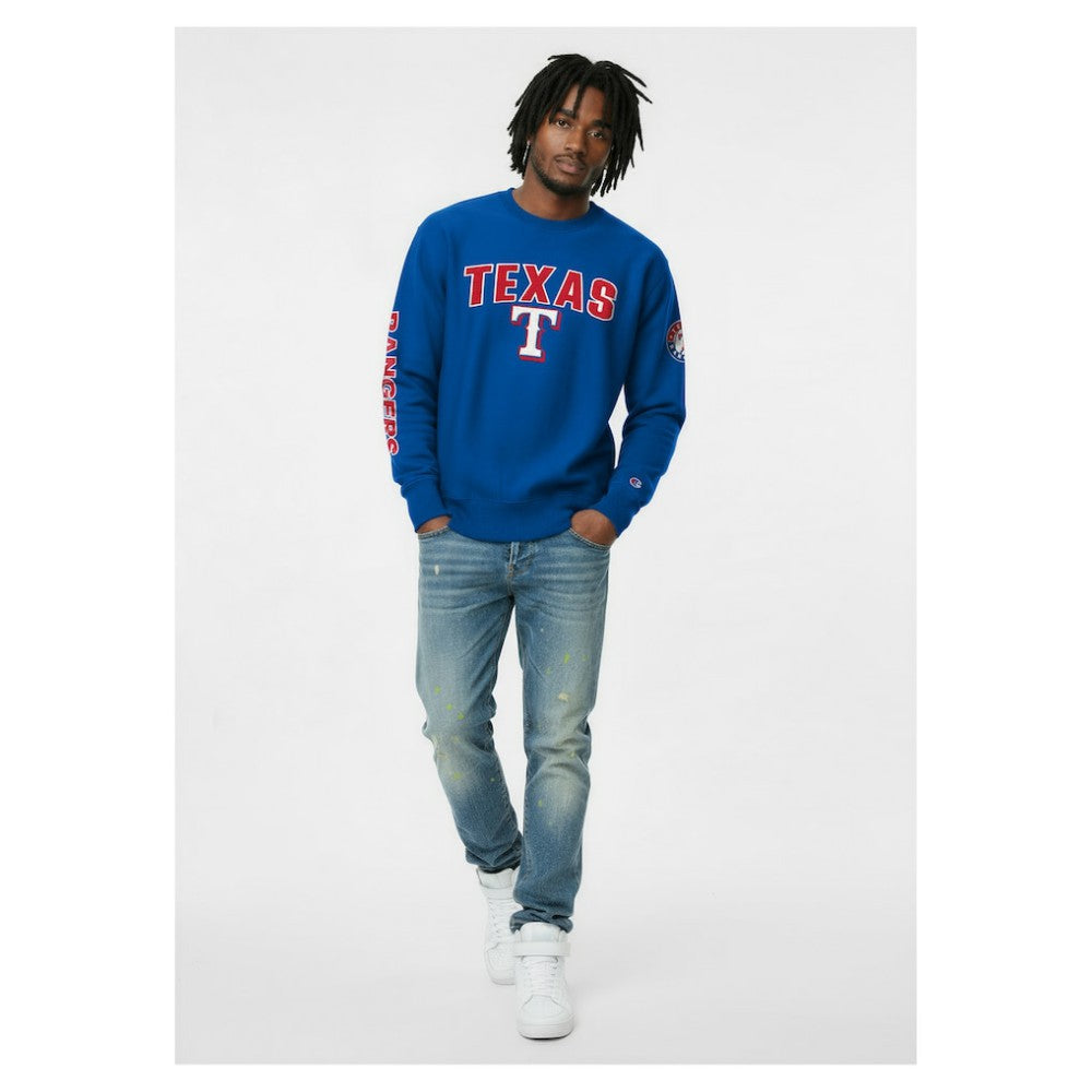 Texas Rangers Champion Reverse Weave Chenille Sweatshirt - MLB