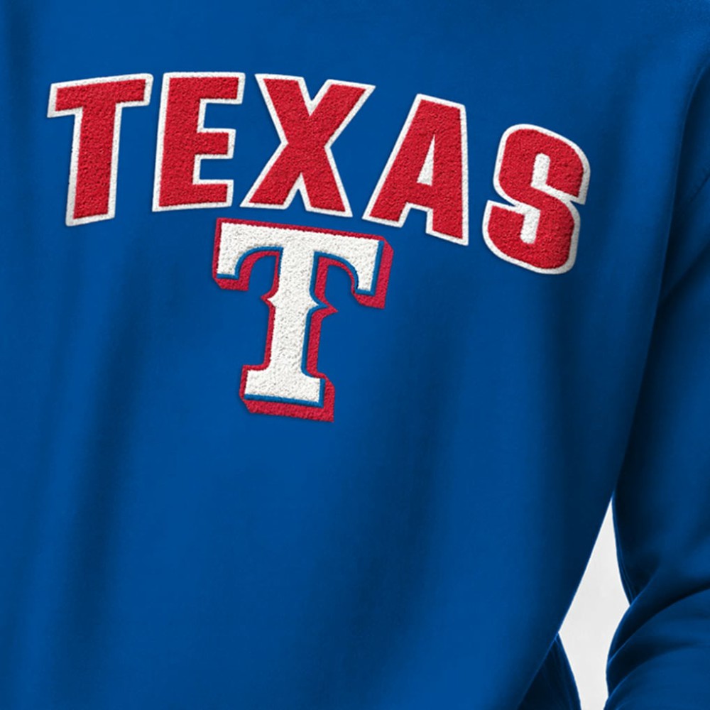 Texas Rangers Champion Reverse Weave Chenille Sweatshirt - MLB