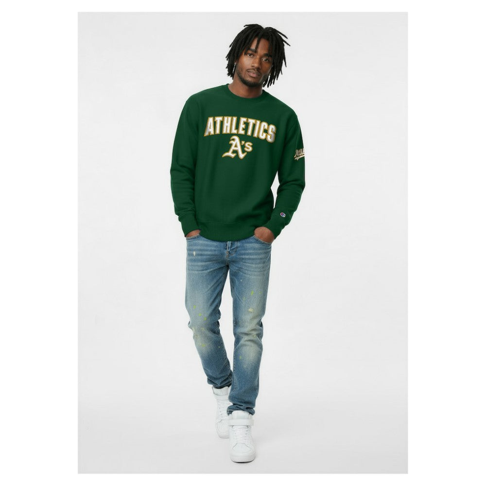 Athletics Champion Reverse Weave Chenille Sweatshirt - MLB