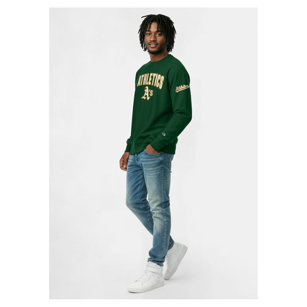 Athletics Champion Reverse Weave Chenille Sweatshirt - MLB