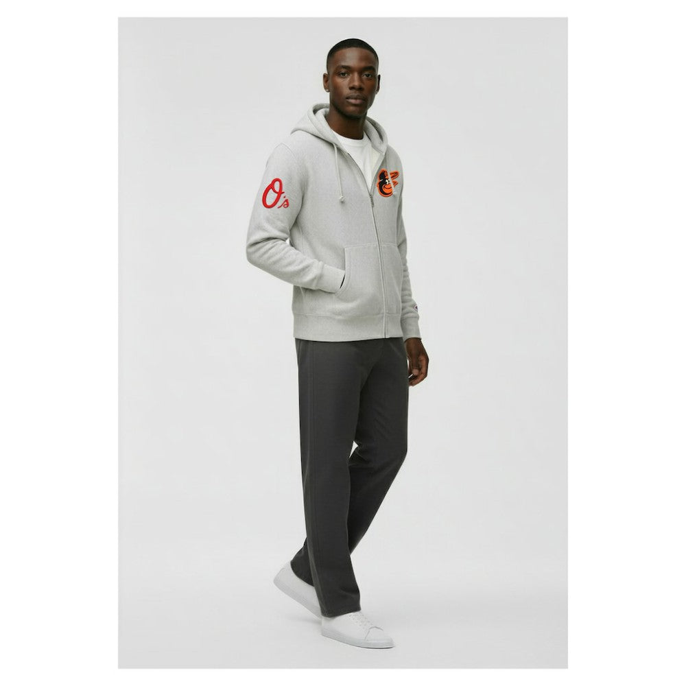Baltimore Orioles Champion Reverse Weave Chenille Full-Zip Hoodie - MLB