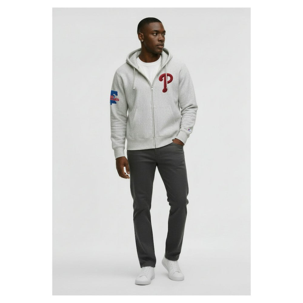 Philadelphia Phillies Champion Reverse Weave Chenille Full-Zip Hoodie - MLB