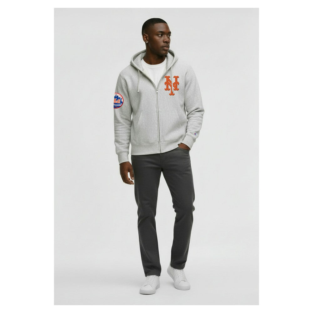 New York Mets Champion Reverse Weave Chenille Full-Zip Hoodie - MLB