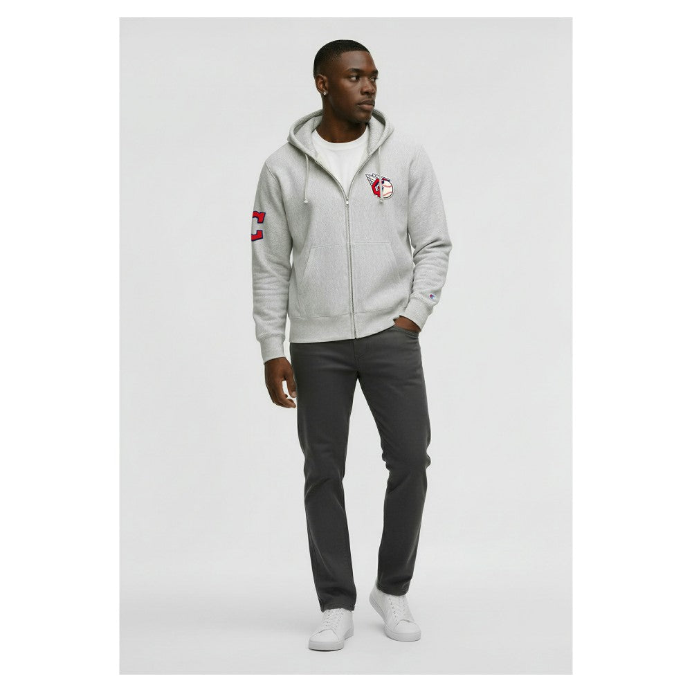 Cleveland Guardians Champion Reverse Weave Chenille Full-Zip Hoodie - MLB