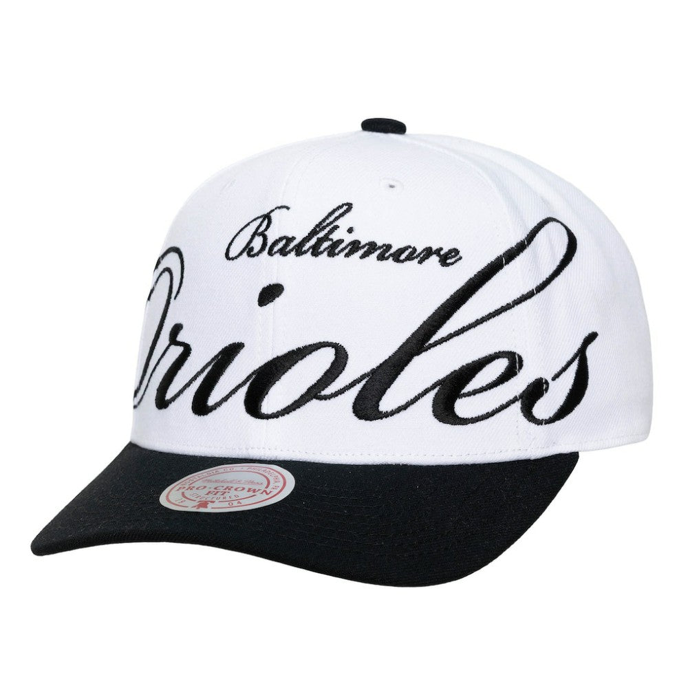 Baltimore Orioles Mitchell & Ness Unisex XL Script Pro Crown Snapback Hat - MLB
