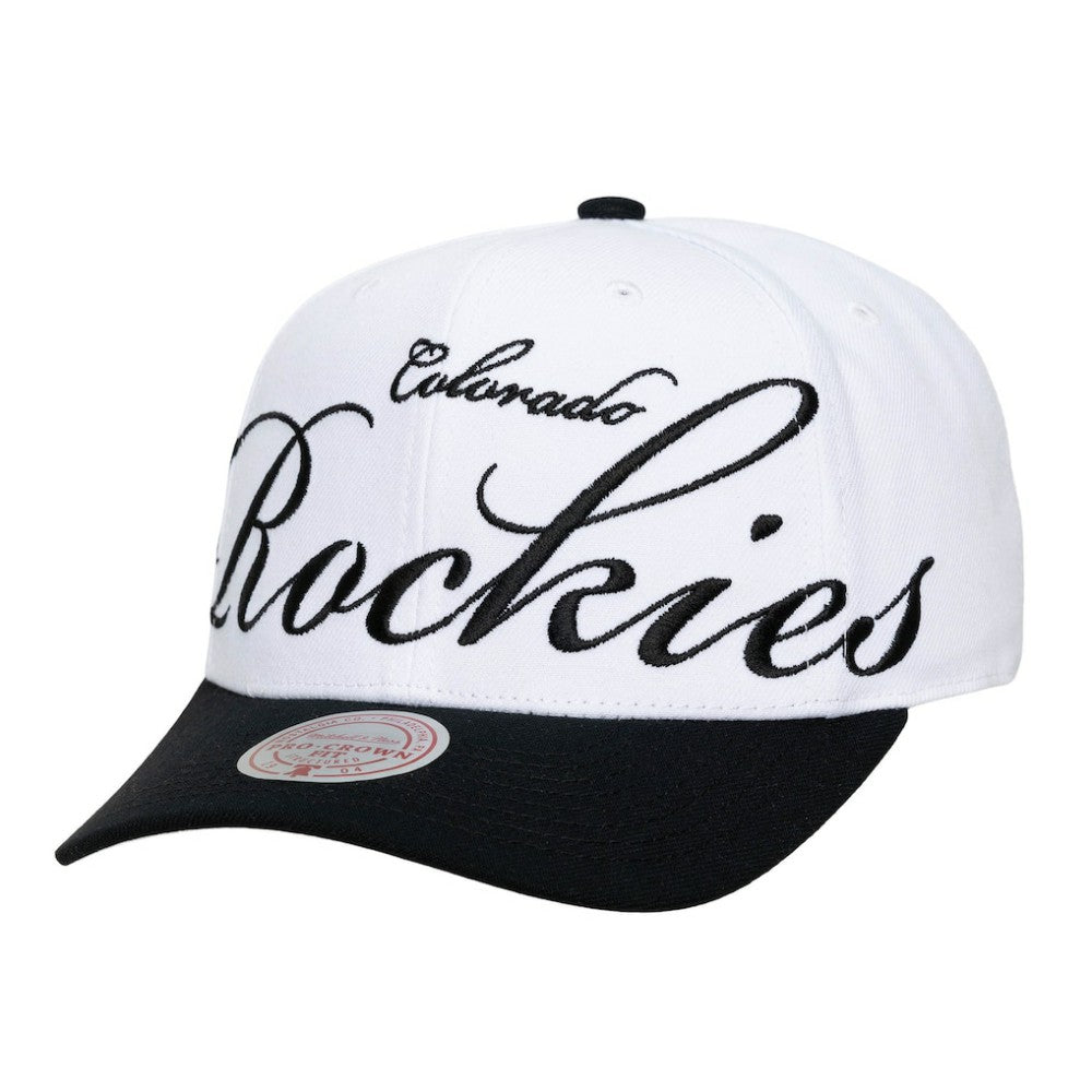 Colorado Rockies Mitchell & Ness Unisex XL Script Pro Crown Snapback Hat - MLB