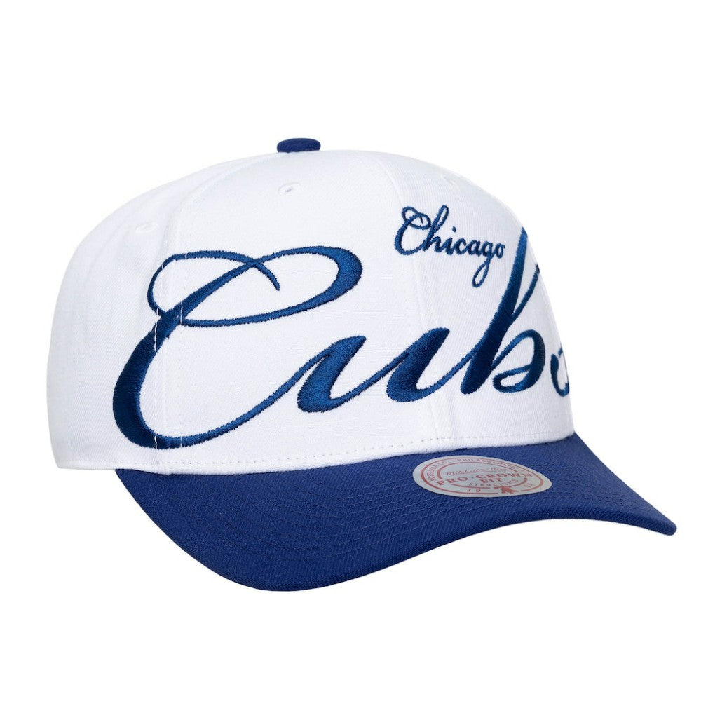 Chicago Cubs Mitchell & Ness Unisex XL Script Pro Crown Snapback Hat - MLB