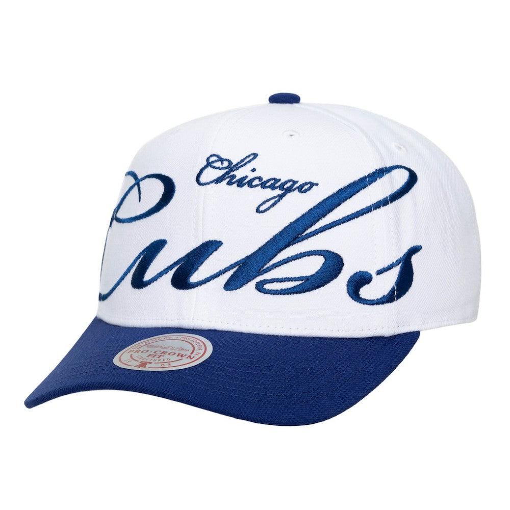 Chicago Cubs Mitchell & Ness Unisex XL Script Pro Crown Snapback Hat - MLB