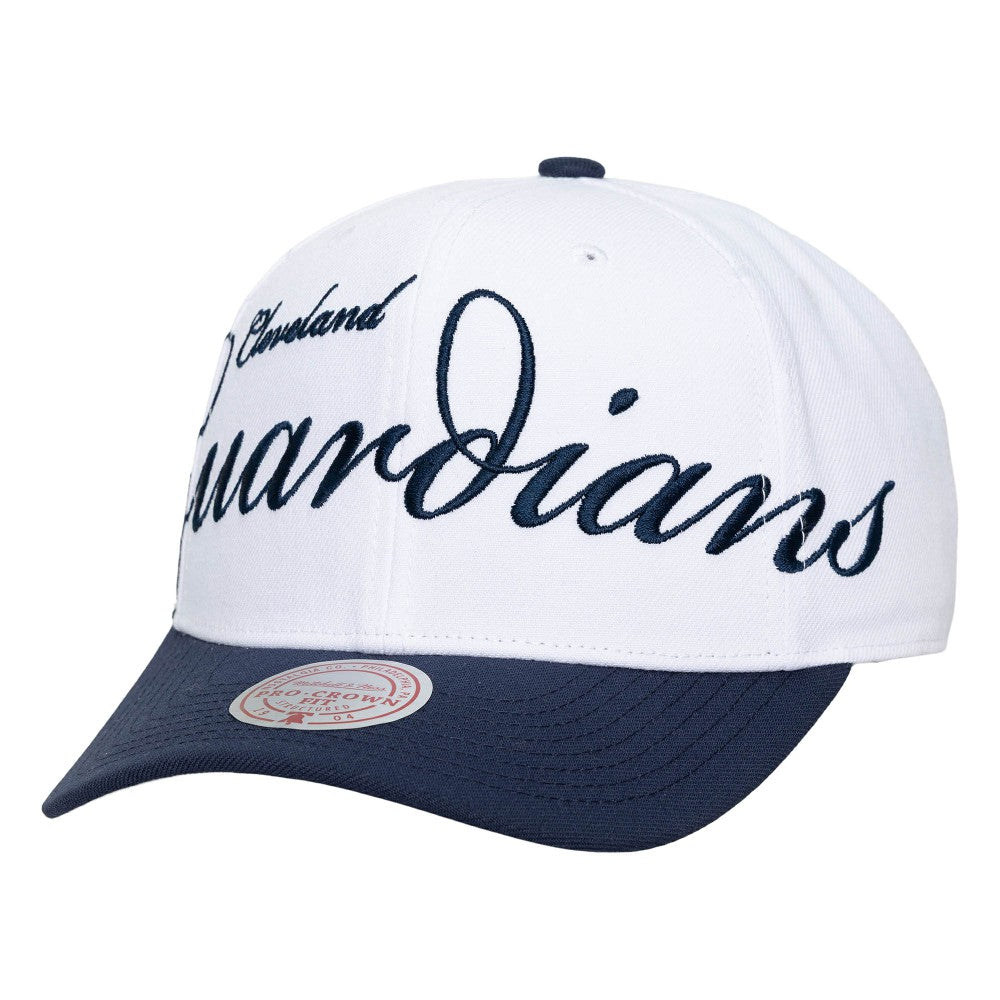 Cleveland Guardians Mitchell & Ness Unisex XL Script Pro Crown Snapback Hat - MLB