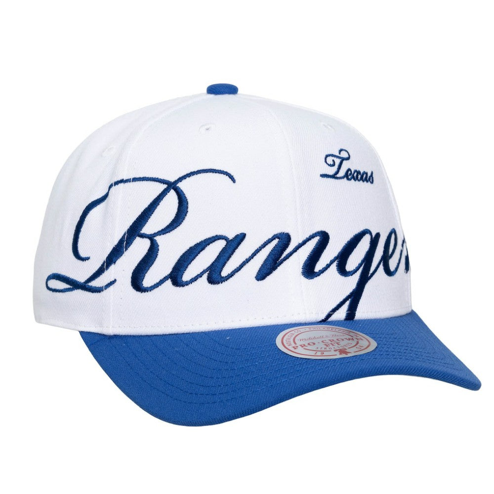Texas Rangers Mitchell & Ness Unisex XL Script Pro Crown Adjustable Hat - MLB
